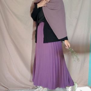 SETELAN OOTD LOOCY 4IN1 CARDIGAN+INNER+ROK PLISKET+PASHMINA