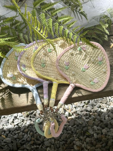 Original Handwoven Small Clear Fan Ins Style Summer Refreshing Durable Travel Portable Photography Home Decor Craft Fan