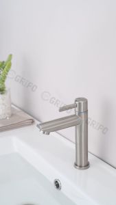 GRIPO 304 Stainless Straight Spout Light Duty + Heavy Duty Single Cold Basin Tap Matte Finish GP3215
