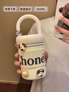 Office Use Stainless Steel 316 Coffee Insulated Water Bottle Cold Preservation High Aesthetic Value New Model 2024 Handle Design