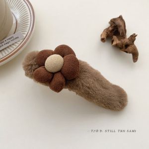 Stuffed Half Tie Barrettes Female Fall and Winter Elegant Back Head Updo Word Grip Minimalist Duckbill Clip Sub Headdress Hairpin