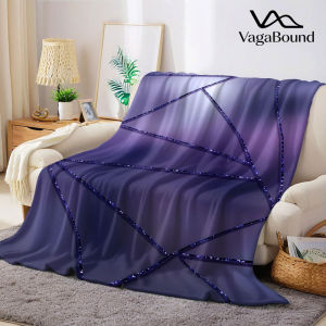 BILIBILI | Purple Glitter Triangles Flannel Blanket Warm Soft Halloween Christmas Decorative Couch Warm Cozy All-Season Gift