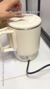 800ml Portable kettle 304-316 stainless steel folding electric kettle Household dormitory kettle 600W 0.8L Small Capacity Kettle 6 minutes Quick Boiling