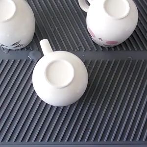 Silicone Dish Drying Mat Table Placemat Kitchen Folding Draining Rectangle Pad Sink Non-slip Placemat