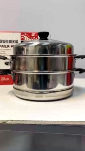 Bộ Xửng Hấp Inox 28cm Nồi Hấp Đa Năng 2 - 3 Tầng Nắp Kính Cao Cấp Đa Năng Tiện Lợi