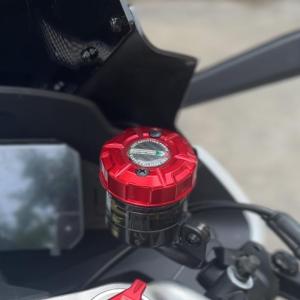 Semspeed 1 cái nắp dầu phanh trước xe máy bảo vệ bể chứa cho cfmoto 675sr 2024-2025