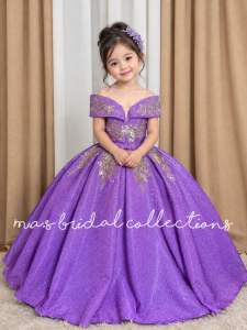 BALLGOWN FOR KIDS / 7th birthday gown /Offshoulder kids gown