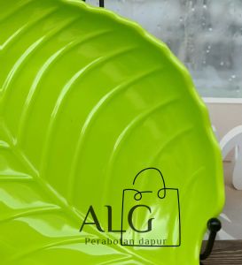 3PCS Piring Saji Model Daun Melamin Anti Kelopek Tahan Panas