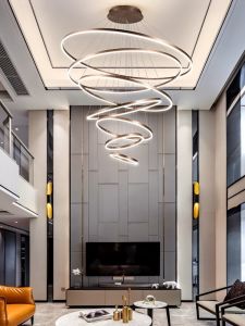 Modern Simple Villa Loft Staircase Foyer Light