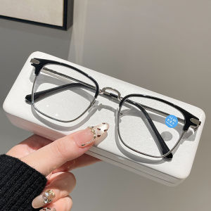 JN IMPRESSION Mới Retro lông mày Khung kính đọc sách chống Đèn xanh dương độ nét cao bảo vệ mắt kim loại NỬA KHUNG cũ và trung niên cao cấp Kính đọc sách