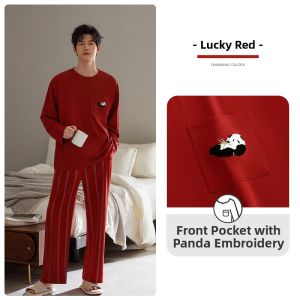 JIALEFEN | Cotton Long Sleeve Home Wear Set for Men
