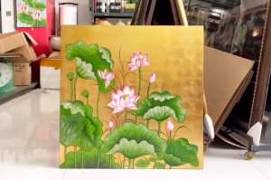🖼️ Tranh Sơn Mài Thanh Bình Lê – HOA SEN (60x60 cm) | Tranh Thủ Công – Nghệ Thuật Sơn Mài – Trang Trí Phong Thủy