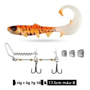 Bộ Dụng Cụ Câu Cá Spinpoler Fire Swimbait Với Móc Câu Stinger Rig Mồi Mềm Đuôi Dài Chìm Câu Cá Pike Cá Lớn Biển Sông Hồ
