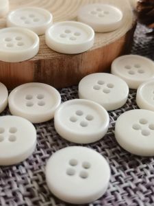 Natural Bone Ivory Colored round Edge Four Eye Casual Simple Cotton Linen Shirt Long Coat Buttons Home Sewing DIY Accessories