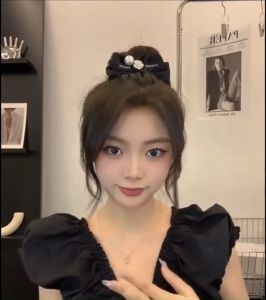 Kẹp tóc 3 răng Doudou Kẹp tóc càng cua đính nơ phong cách Hàn Quốc Cặp càng cua Kẹp tóc nữ ZJ035