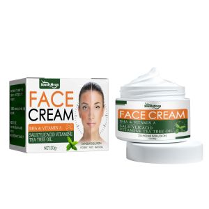 South Moon Tea Tree Oil Acne Removal Treatment Face Cream Whitening Moisturizing Herbal Spots Control BHA Vitamin A Redness Beauty Care Acid Acne Treatment Oil Control Remove Blackheads Shrink Pores Skin Texture Improve Care