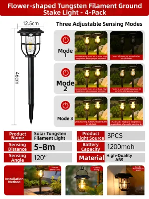 Waterproof Motion Sensor Solar Outdoor Garden Light Ground