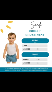 12 PCS / 6 PCS SANDO SHORT BOYS 1-4 YEARS OLD COTTON BABY TERNO CLOTHES ( 2 / 1 PAIRS AVAILABLE )
