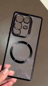 Case INFINIX NOTE 50 / NOTE 50 PRO 4G Clear Luxury Plating Magsafe Square List Chrome Casing Silikon Hp