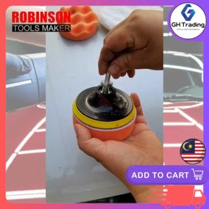 ROBINSON M10 X 100 X 1.5MM Polisher Adhesive Pad Polisher Backing Pad With Drill Machine Adaptor Bit and 50mm Sponge