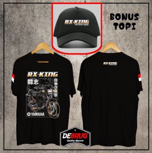 kaos otomotif yamaha RK King bonus topi/debrug baju biker bahan katun katun combed kualitas distro
