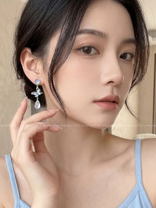 PINK EMPRESS | New Chinese Style Blue Bow Retro Unique Design Cool Feeling Earrings