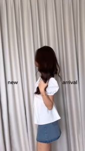 ALOHA Fancy Top Basic 8042 | Atasan Vneck Wanita Lengan Pendek - Korean Top Basic - Blouse Vneck