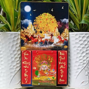 Lịch 2026 Mã Đáo Thành Công kích thước 34x60cm bọc viền vàng kèm bloc 14.5x20.5cm (MĐ)