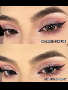 Eyeshare 1 pair DIAMOND Gray Contact Lenses Big Eyes 14.5mm Brown Eye Cosmetic Lense
