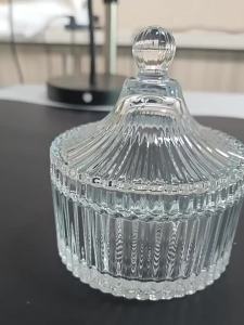 Glass Canister with Lid Airtight Candy Jar Sugar Bowl for Kitchen Counter Dining Table Pantry Storage Decorative Snack Dispenser