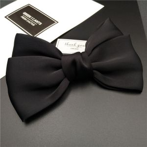 Black Satin Double Layer Butterfly Knot Hair Clip: A Stylish Addition to Women's Hair Accessories