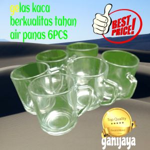 diskon murah cangkir kopi polos (6pcs) gelas kopi bahan kaca tebal