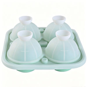 Silicone Ice Ball Mold 4 Cavity Large Round Ice Sphere Tray Easy Release Ice Maker for Whiskey Cocktails Home Drinks