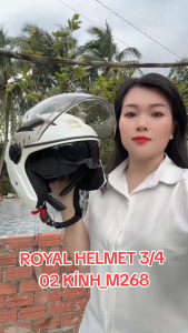 ROYAL M268_02 Kính Mũ Bảo Hiểm 3/4 Đầu Hàng Chính Hãng ROYAL HELMET BH 12 Tháng Kèm Móc Khóa Xoay Hợp Kim 360"