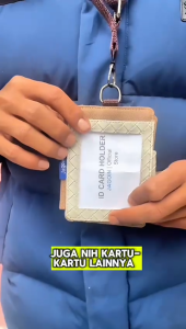 JAGOIN -Dompet Kartu Lanyard ID Card Holder MORE Nameteg Kantor Pria Wanita Motif Anyam