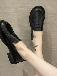 Leather Slip-On Casual Shoes British Style Versatile Student Flats Womens Footwear Spring Summer New Arrival Sweet Style