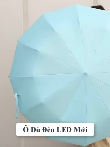 Dù Gấp Gọn Có Đèn LED Xoay 180° – Tự Động Mở Đóng Che Mưa Nắng Chống UV 12 Nan Chống Gió Cực Tốt
