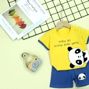 Summer Fashionable Soft Cotton T-shirt Paired With Shorts Set Suitable For Infants And Toddlers Aged 0-2 Boys And Girls