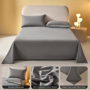 HLA | Class A 100 Cotton Thickened Flannel Bed Sheet