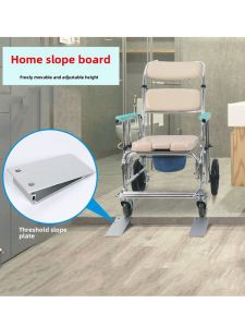 Home Bathroom Ramp Board Barrier-Free Movable Aluminum Alloy Toilet Slope Board Wheelchair for the Disabled Step Aisle Board
