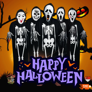 [SG Seller] 🎃 Skeleton Halloween Costume 👻 Kids & Adults Cosplay Outfit | Spooky Party & School Play