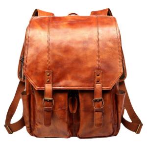 Mantime | Vintage Handmade Leather Backpack Mens Travel Laptop Bag