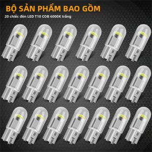 10/20 Cái Đèn LED T10 DC 12V Ánh Sáng Trắng Cho Ô Tô Có Chip Canbus Thân Kính COB 6000K Dùng Làm Đèn Đọc Sách Đèn Dome Đèn Biển Số