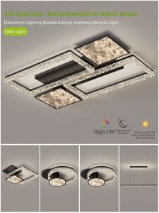 FANZHEN | Italian Minimalist Luxury Rectangular Ice Crackle Cloud Effect Ceiling Light