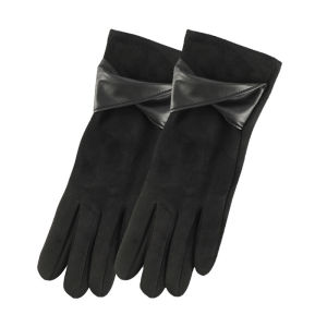 Winter Gloves Women Suede Warm Fleece Lined Thickened Bow Touch Screen Gloves Men Thermal Cold Proof Soft Cozy Outdoor Daily