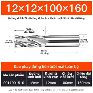 HUHAO | Dao Phay CNC 3 Rãnh Mở Rộng Nhôm và HSS
