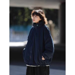 เสื้อแจ็คเก็ตผ้าฝ้ายทรงหลวมสไตล์ย้อนยุคสำหรับฤดูใบไม้ร่วงและฤดูหนาวสำหรับทั้งชายและหญิง เสื้อคลุมกันหนาวแบบลำลองสำหรับผู้ชายและผู้หญิง