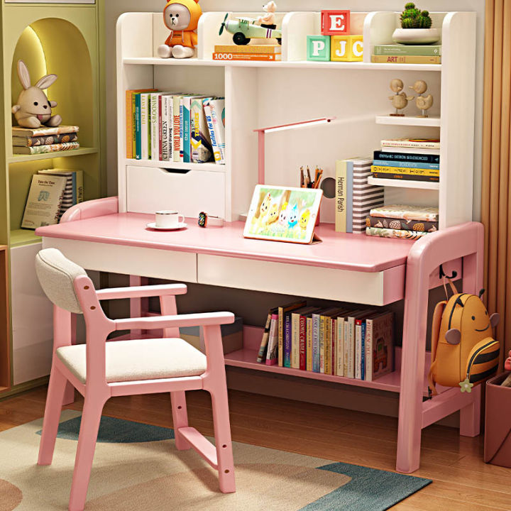 Children's Solid Wood Adjustable Modern Study Table Junior High School ...