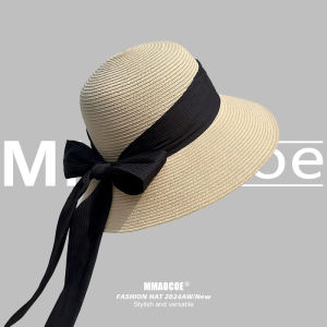 Straw Hat Sun Hat Bows French Style Big Brim Female New Arrival Foldable Summer Sun Protection Beach Seaside Sun Hat