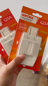 Ổ cắm nối đa năng Sopoka Q3A/Q3T chia 1 ra 3 lỗ chịu tải 2200W - Hàng chính hãng